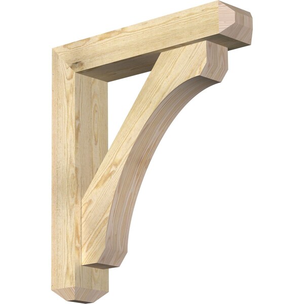 Ekena Millwork Legacy Craftsman Rough Sawn Bracket w/ Offset Brace, Douglas Fir, 6"W x 28"D x 32"H BKT0604X28X32LEC04RDF - main